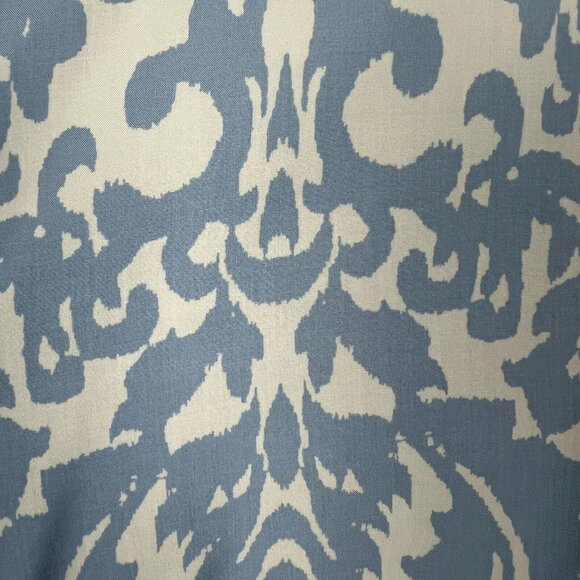 Laundry by Shelli Segal Top XL Blue Damask Crop Button Up Tie Hem 3/4 Dolman Sl - Picture 7 of 11